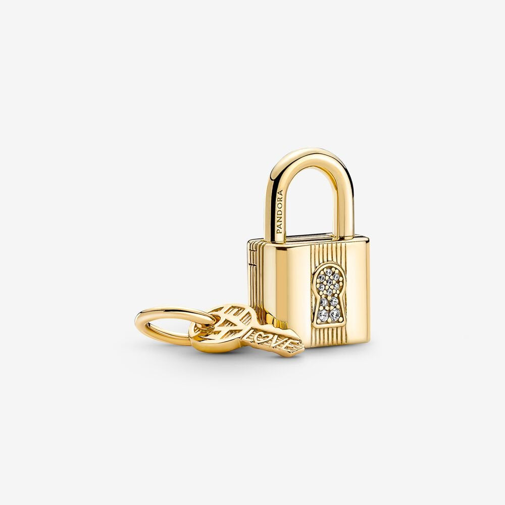 760088C01 Padlock & Key Shine Dangle Charm – The White House Boutique