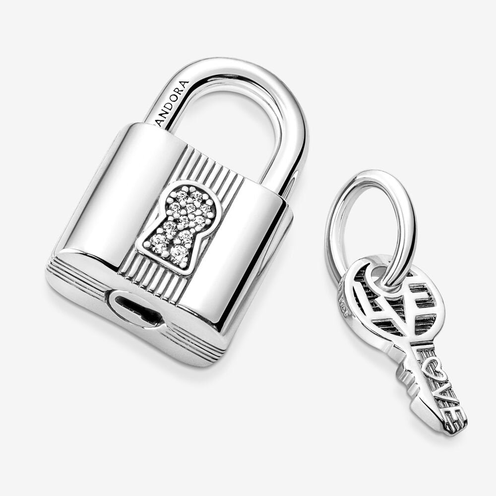 790088C01 Padlock & Key Charm – The White House Boutique