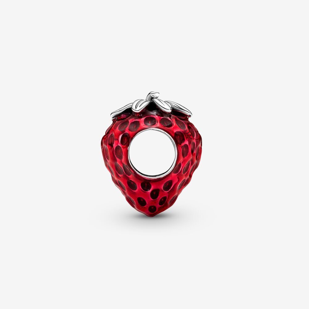 seeded strawberry fruit charm 791681C01 Seeded Strawberry Fruit Charm – The White House Boutique